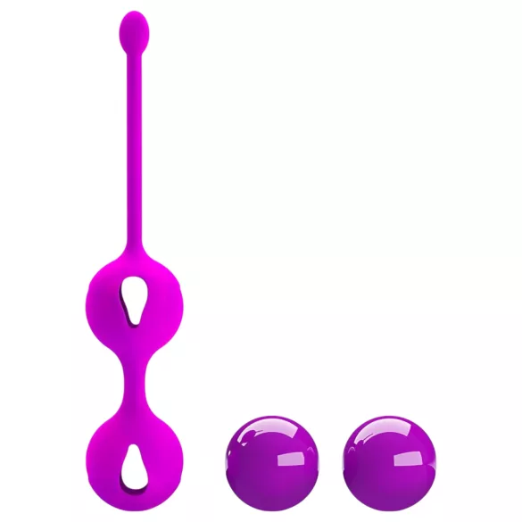 Pretty Love - bolas kegel duplas - silicone roxo