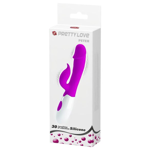 Pretty Love Peter - vibrador com estimulador de clitóris - silicone lilás