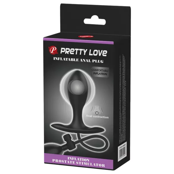 Pretty Love - plug anal inflável com esfera interna - silicone preto