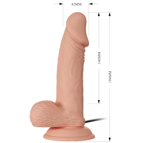 Baile Zebulon - vibrador realístico com escroto - 19cm - cor natural