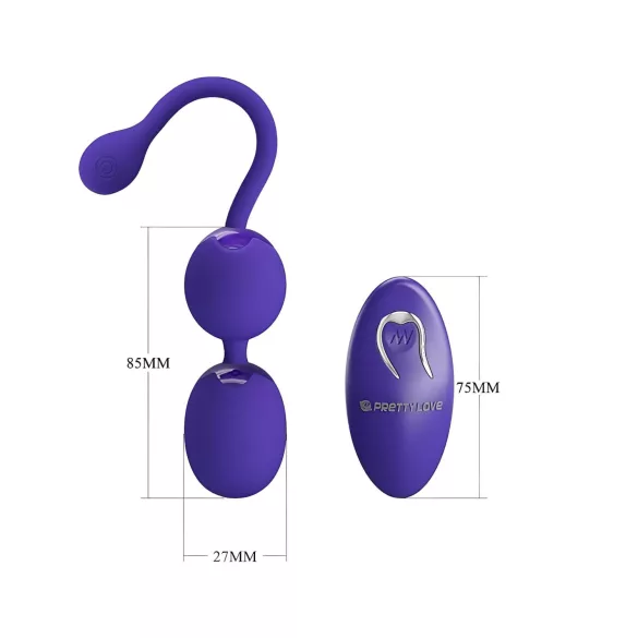 Pretty Love Willie Youth - bola vaginal com controle remoto - silicone roxo