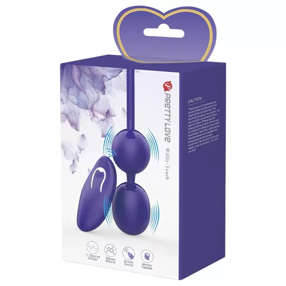 Pretty Love Willie Youth - bola vaginal com controle remoto - silicone roxo