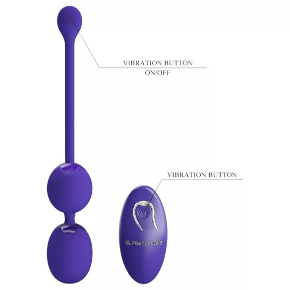 Pretty Love Willie Youth - bola vaginal com controle remoto - silicone roxo