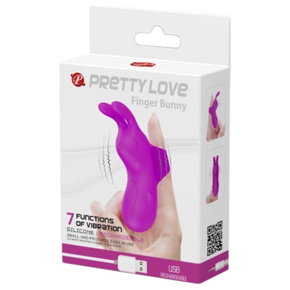 Pretty Love Bunny - vibrador de dedo com orelhas de coelho - silicone lilás
