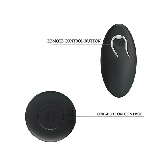 MR. PLAY - vibrador anal recarregável com controle remoto - silicone preto