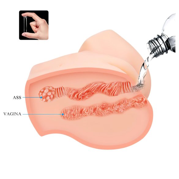 Crazy Bull - masturbador realístico vibratório tipo vagina anal - cor natural