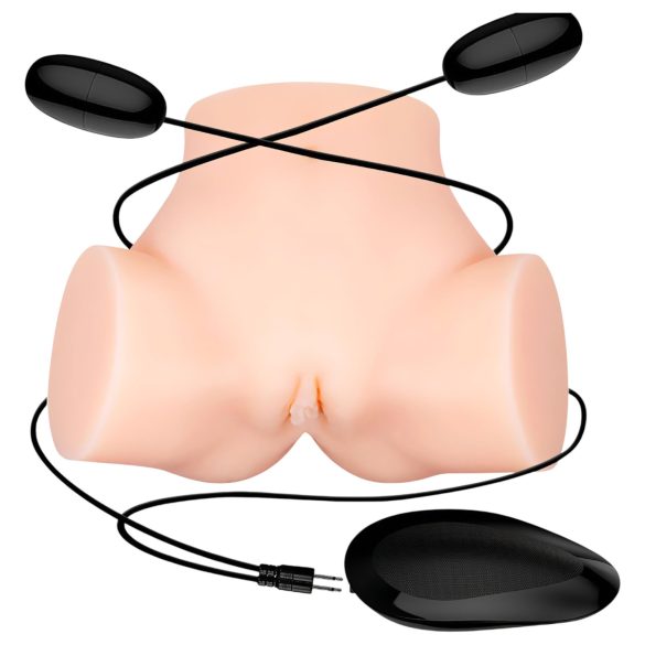 Crazy Bull - masturbador realístico vibratório tipo vagina anal - cor natural