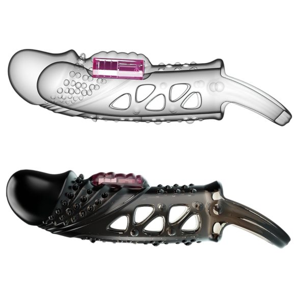 Pretty Love Cecelia - capa peniana com anel vibratório - silicone preto