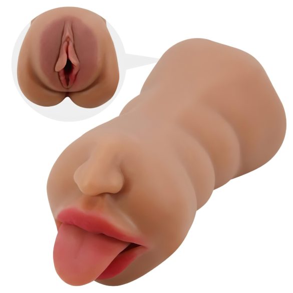 Crazy Bull - masturbador boca e vagina - cor natural