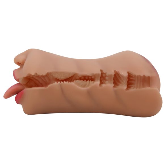 Crazy Bull - masturbador boca e vagina - cor natural