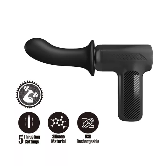 Pretty Love Dj Doctor - vibrador pistola empurrador vagina - silicone preto