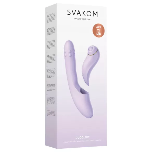 Svakom DuoGlow - vibrador ponto G e clitóris recarregável lilás