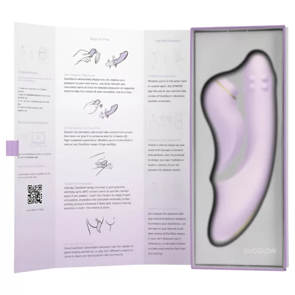 Svakom DuoGlow - vibrador ponto G e clitóris recarregável lilás