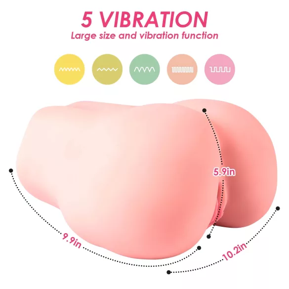 Vibeconnect - Masturbador de torso controlado por app, para homens (cor natural)