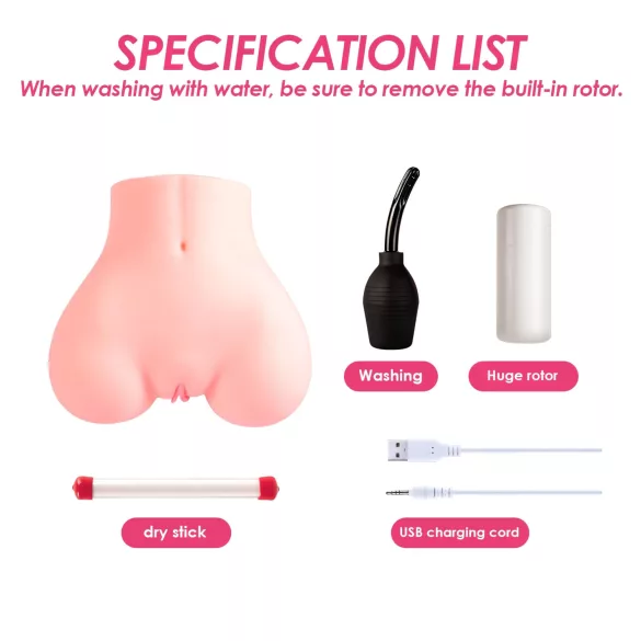 Vibeconnect - Masturbador de torso controlado por app, para homens (cor natural)