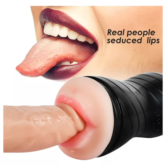 Vibeconnect - masturbador boca realista e vagina - cor natural e preta