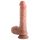Dual Density - dildo realista com ventosa e escroto - 20cm bege