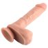 Dual Density - dildo realista com ventosa e escroto - 20cm bege