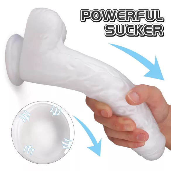 Sex HD Martin - dildo realístico com ventosa e escroto - branco