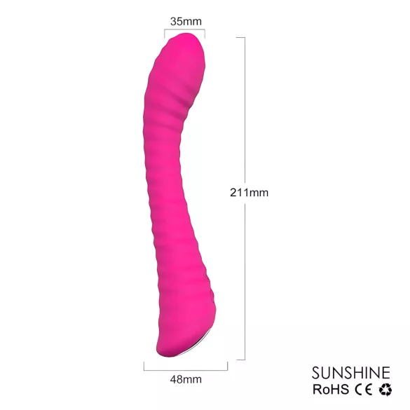 Sex HD Sunshine - vibrador ponto G recarregável texturizado - silicone rosa