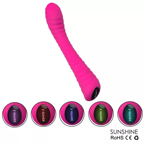 Sex HD Sunshine - vibrador ponto G recarregável texturizado - silicone rosa