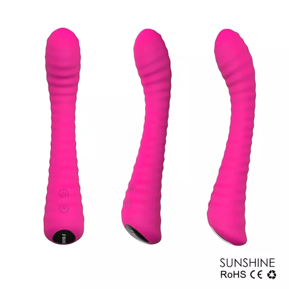 Sex HD Sunshine - vibrador ponto G recarregável texturizado - silicone rosa
