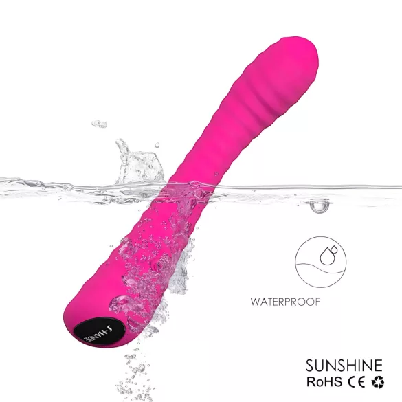 Sex HD Sunshine - vibrador ponto G recarregável texturizado - silicone rosa