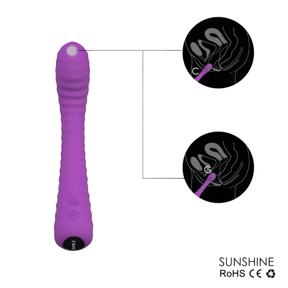 Sex HD Sunshine - vibrador ponto G recarregável texturizado - silicone lilás