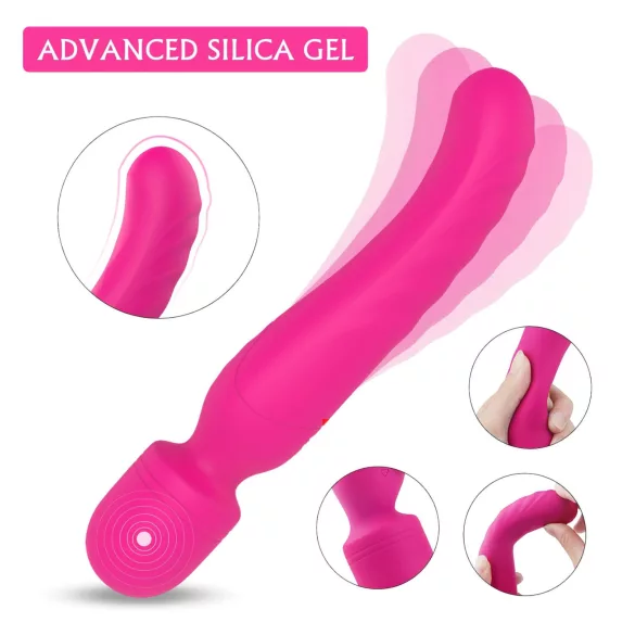 Sex HD Iris - vibrador massageador aquecido 2 motores silicone rosa