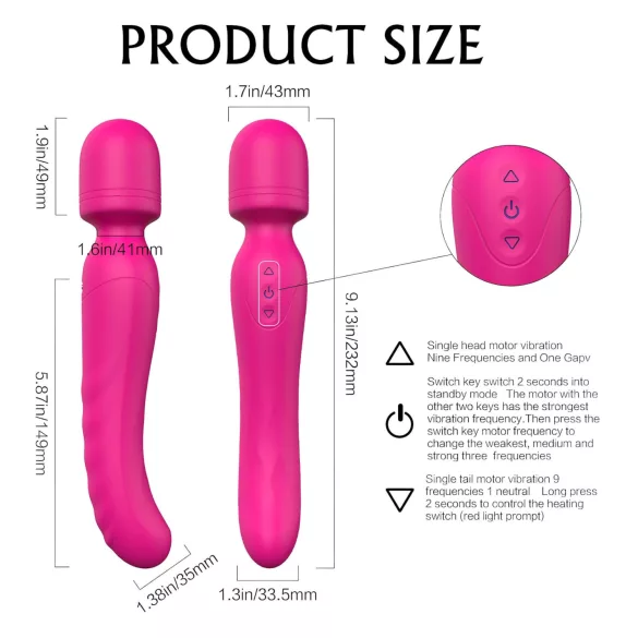Sex HD Iris - vibrador massageador aquecido 2 motores silicone rosa