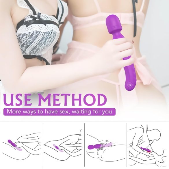 Sex HD Iris - vibrador massageador aquecedor 2 motores - silicone roxo