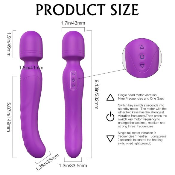 Sex HD Iris - vibrador massageador aquecedor 2 motores - silicone roxo