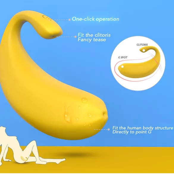 Sex HD - vibrador ovo inteligente formato banana amarelo