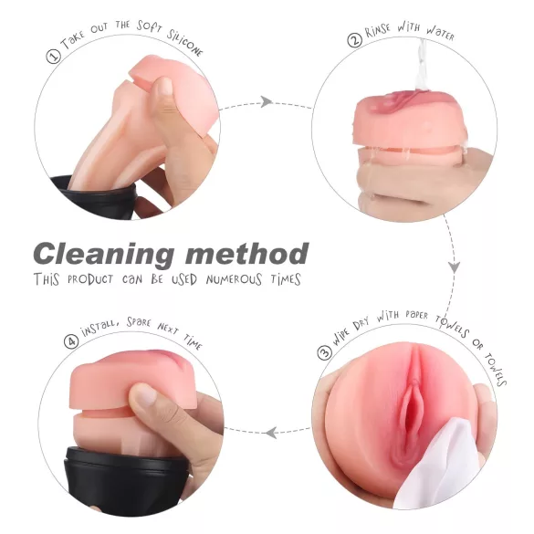 Sex HD Marcus - masturbador vagina realística - capa preta cor natural