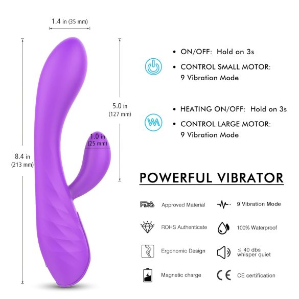 Sex HD Muses - vibrador recarregável à prova d'água - roxo