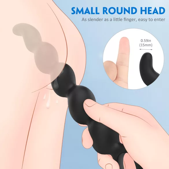 Sex HD Steven - dildo anal com pérolas (preto)