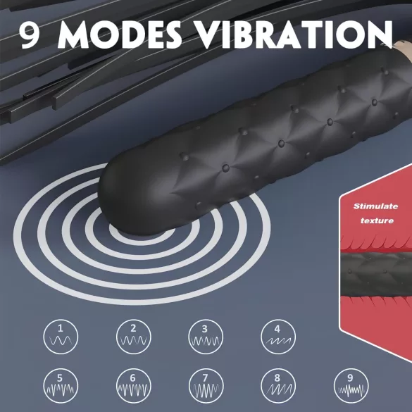 Sex HD Bloody Mary - vibrador recarregável à prova d'água e chicote - preto