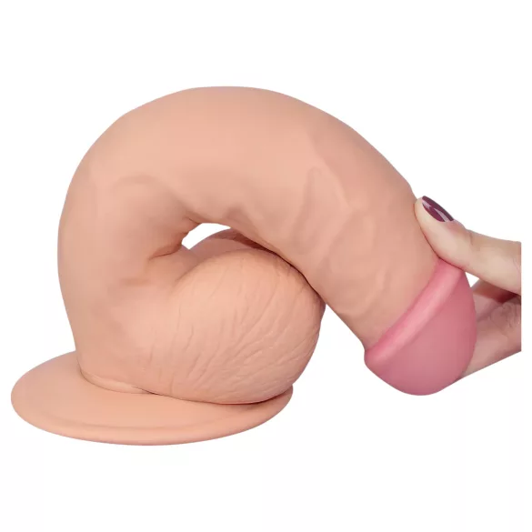 Lovetoy Ultra Soft - dildo realista flexível - 21,5cm cor natural