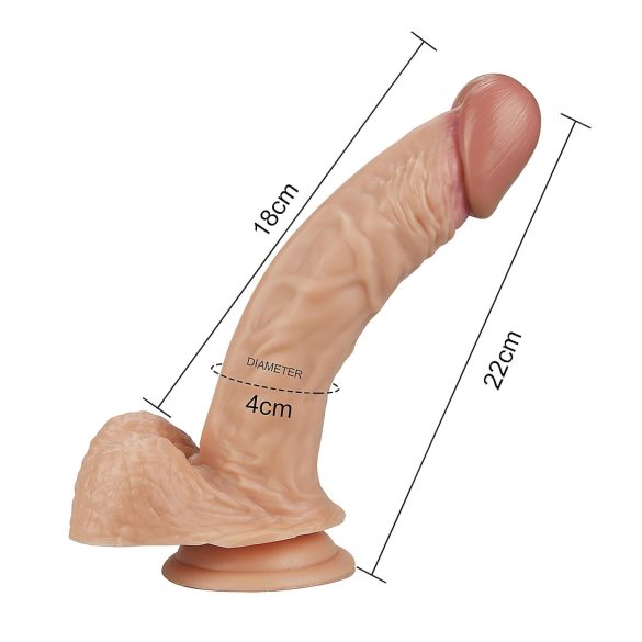 Lovetoy Real Extreme - dildo ponto G - realístico 21cm - cor natural