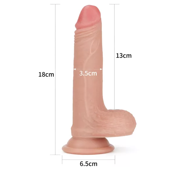 Lovetoy Nature Cock - Dildo realístico dupla camada - 18cm cor pele