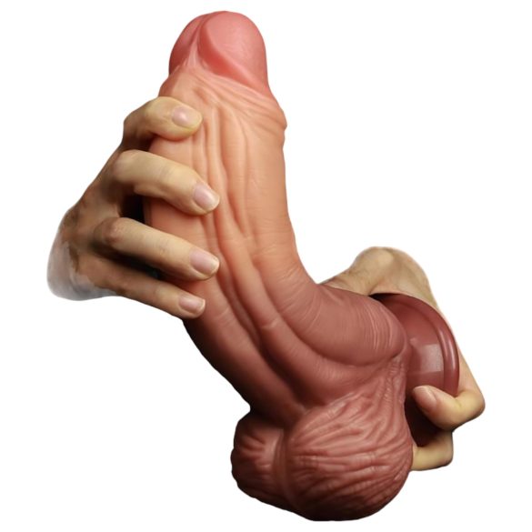 Lovetoy - dildo realístico dupla camada - 26cm - cor natural