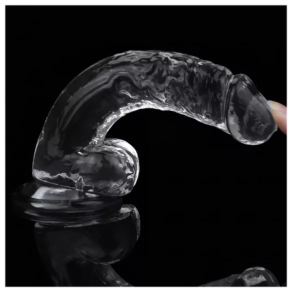 Lovetoy Flawless Clear - dildo com ventosa - 19cm - transparente