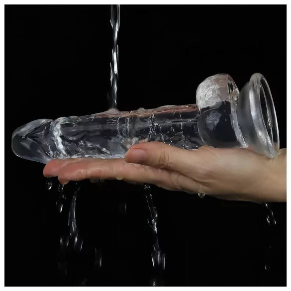 Lovetoy Flawless Clear - dildo com ventosa - 19cm - transparente
