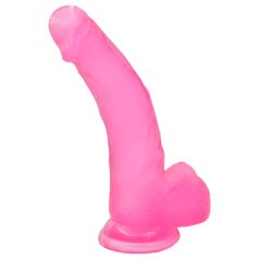 Lovetoy - dildo com ventosa - 20cm - jelly rosa