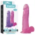 Lovetoy - dildo com ventosa - 20cm - jelly rosa