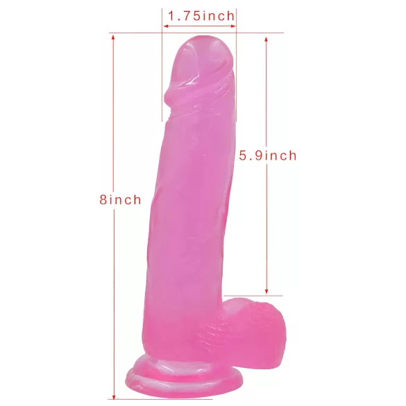 Lovetoy - dildo com ventosa - 20cm - jelly rosa