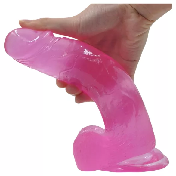 Lovetoy - dildo com ventosa - 20cm - jelly rosa