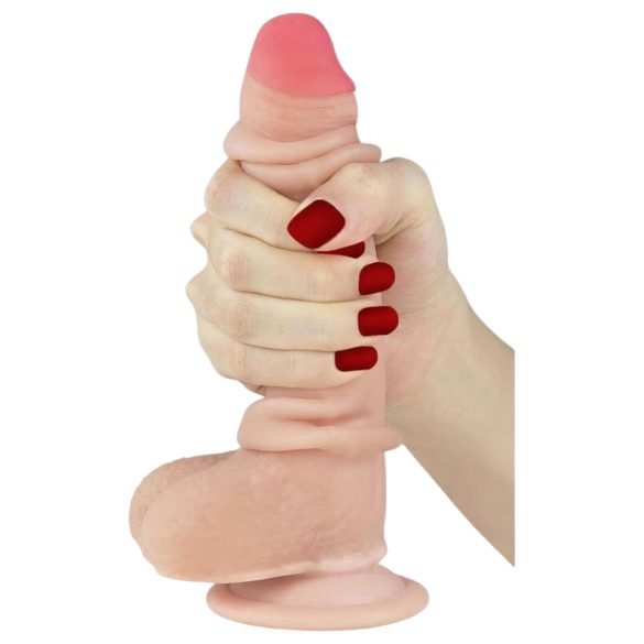 Lovetoy Sliding-Skin - dildo realístico dupla camada - 18cm - cor natural