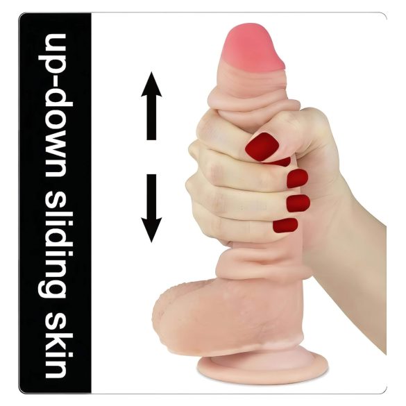 Lovetoy Sliding-Skin - dildo realístico dupla camada - 18cm - cor natural