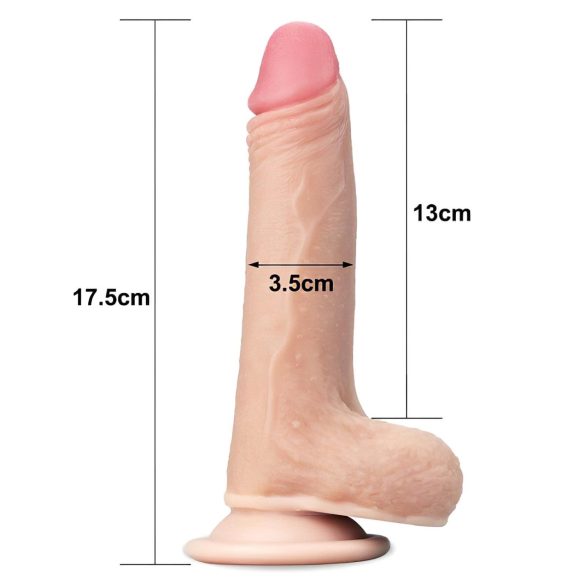 Lovetoy Sliding-Skin - dildo realístico dupla camada - 18cm - cor natural